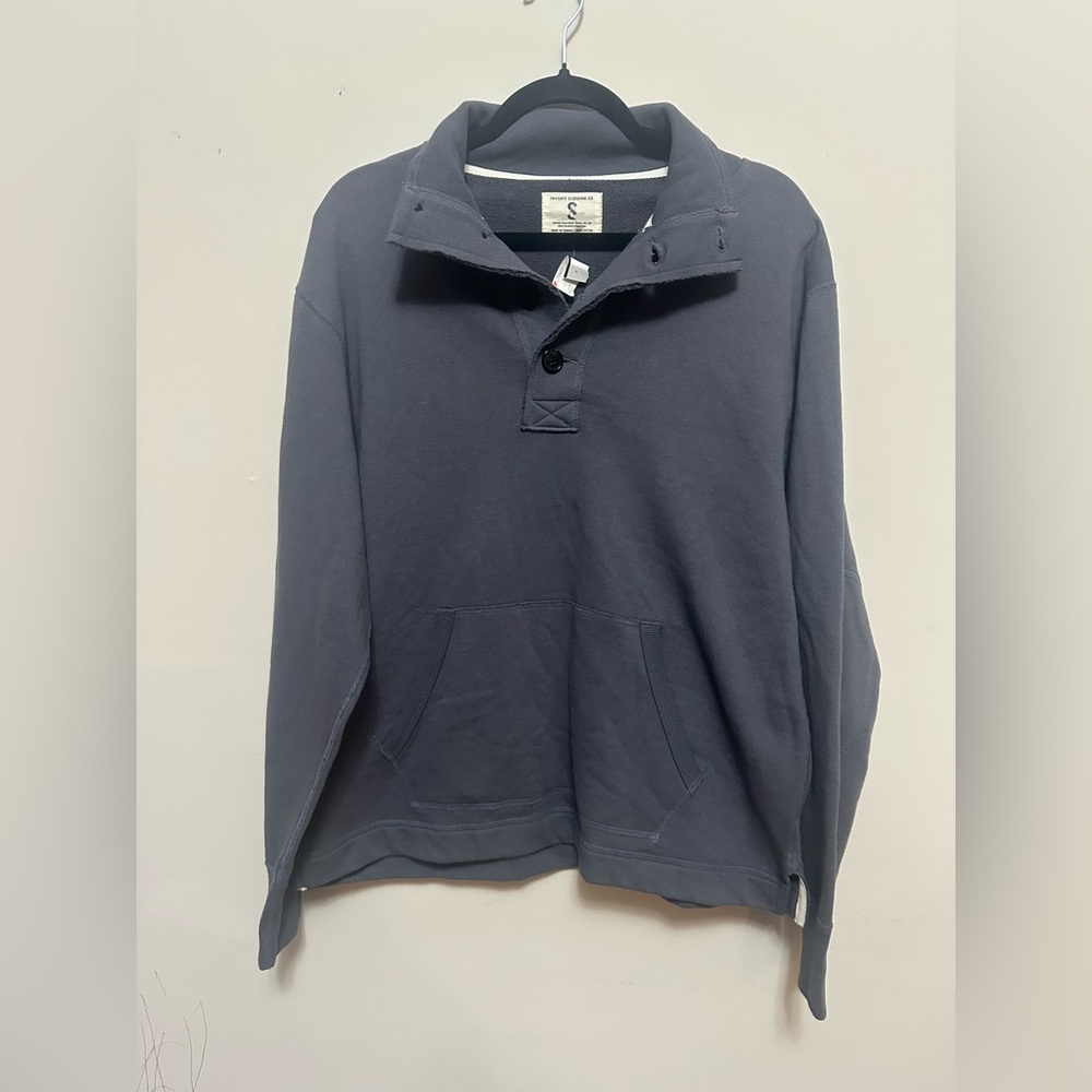 Tailgate Clothing Co. Unisex Henley Pullover Sweatshirt – Slate Gray – Size S
